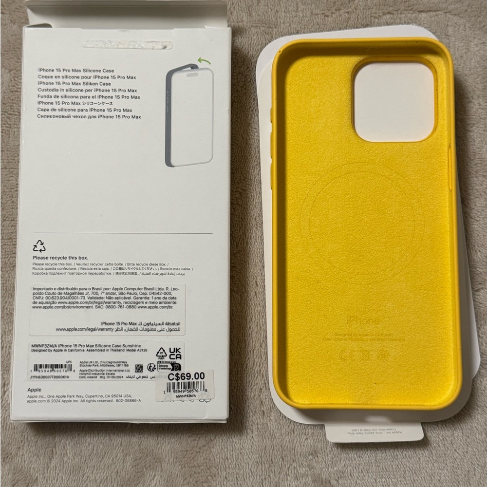 iPhone 15 pro max original Apple Sunshine silicone case